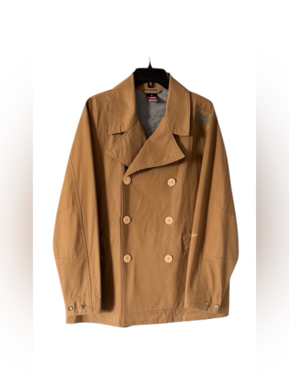 Diesel Men's Indigo Lagoon Harbour Master Double Breasted Beige Jacket Size M